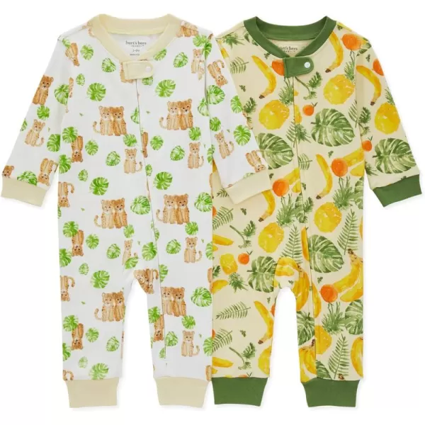 Burt's Bees Baby baby-boys Sleep and Play Pjs, 100% Organic Cotton One-piece Zip Front Romper Jumpsuit Pajamas