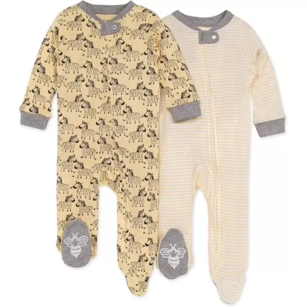 Burt's Bees Baby baby-boys Sleep and Play Pjs, 100% Organic Cotton One-piece Zip Front Romper Jumpsuit Pajamas