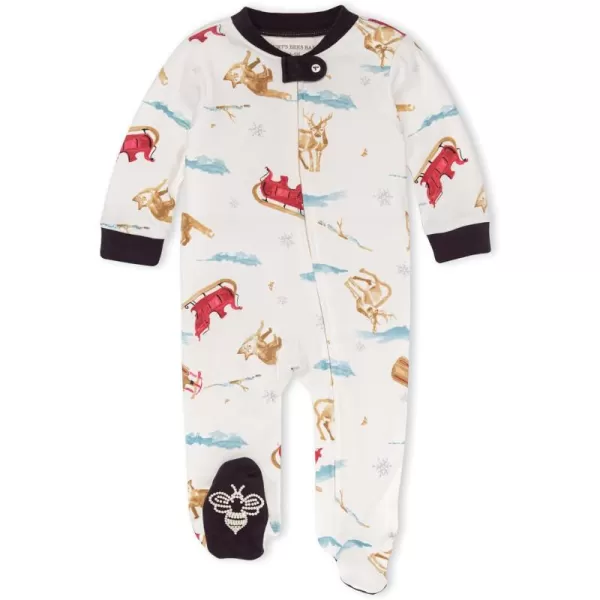 Burt's Bees Baby baby-boys Sleep and Play Pjs, 100% Organic Cotton One-piece Zip Front Romper Jumpsuit Pajamas