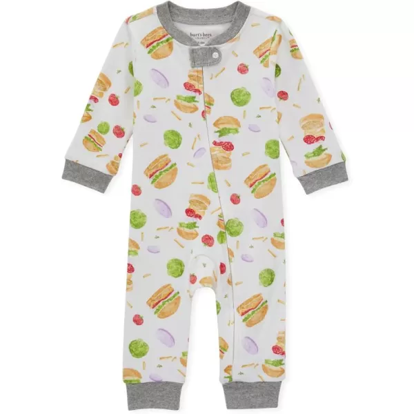 Burt's Bees Baby baby-boys Sleep and Play Pjs, 100% Organic Cotton One-piece Zip Front Romper Jumpsuit Pajamas