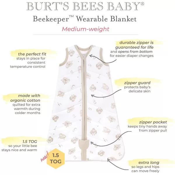 Burt's Bees Baby Infant Wearable Blanket Twinkle Bee Organic Unisex Newborn Clothes Beekeeper