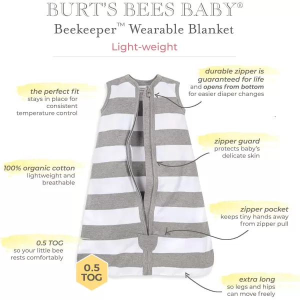 Burt's Bees Baby Infant Wearable Blanket Twinkle Bee Organic Unisex Newborn Clothes Beekeeper