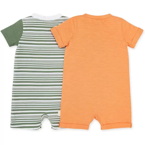 Burt's Bees Baby Baby Boys Short Sleeve Rompers, 100% Organic Cotton One-piece Coverall and Layette Set