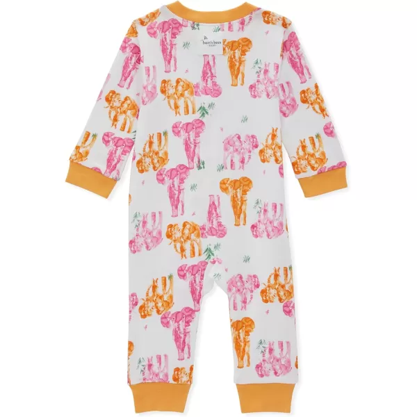 Burt's Bees Baby Baby Girls' Sleep and Play Pajamas, 100% Organic Cotton One-Piece Romper Jumpsuit Zip Front Pjs