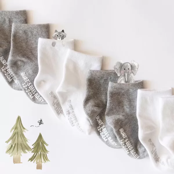 Burt's Bees Baby Baby Socks, 6-Pack Ankle Or Crew with Non-Slip Grips, Made with Organic Cotton