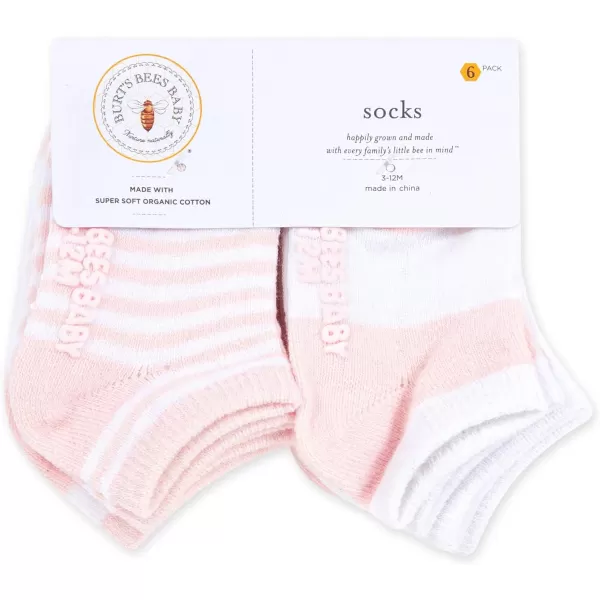 Burt's Bees Baby Baby Socks, 6-Pack Ankle Or Crew with Non-Slip Grips, Made with Organic Cotton