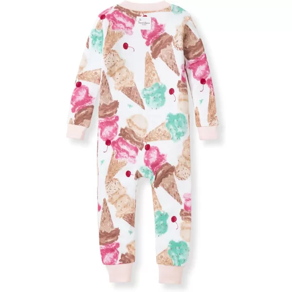 Burt's Bees Baby Girls Pajamas, Zip Front Non-slip Footed Pjs, 100% Organic Cotton and Toddler Sleepers