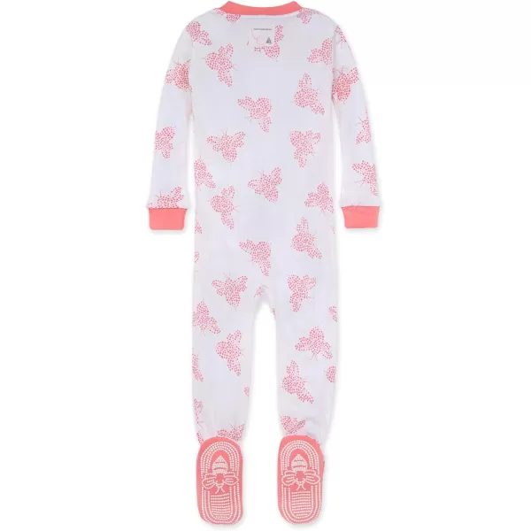 Burt's Bees Baby Girls Pajamas, Zip Front Non-slip Footed Pjs, 100% Organic Cotton and Toddler Sleepers