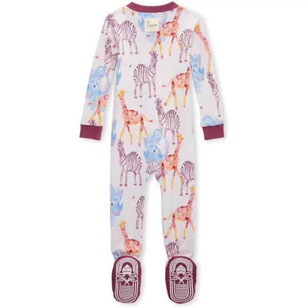 Burt's Bees Baby Girls Pajamas, Zip Front Non-slip Footed Pjs, 100% Organic Cotton and Toddler Sleepers