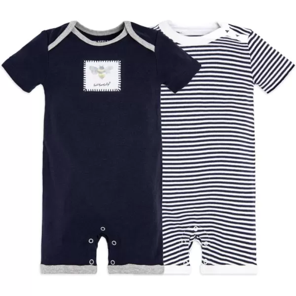 Burt's Bees Baby Baby Boys Short Sleeve Rompers, 100% Organic Cotton One-piece Coverall and Layette Set