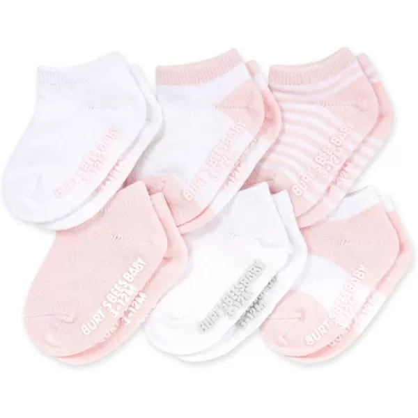 Burt's Bees Baby Baby Socks, 6-Pack Ankle Or Crew with Non-Slip Grips, Made with Organic Cotton