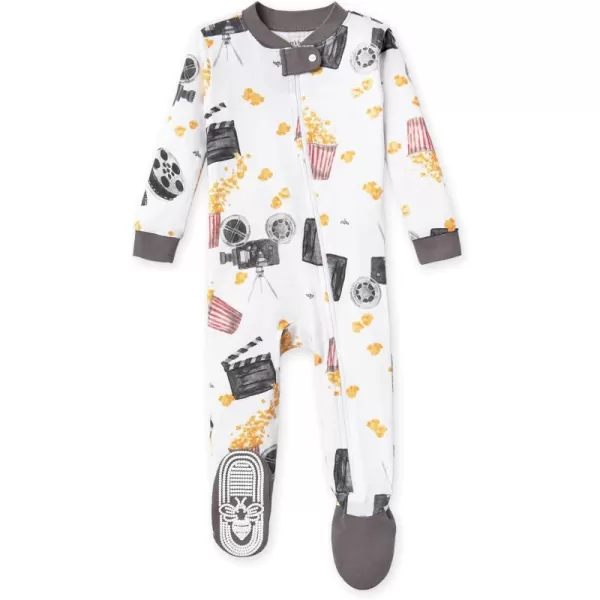 Burt's Bees Baby Girls Pajamas, Zip Front Non-slip Footed Pjs, 100% Organic Cotton and Toddler Sleepers