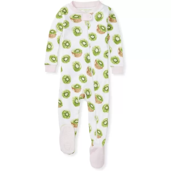 Burt's Bees Baby Girls Pajamas, Zip Front Non-slip Footed Pjs, 100% Organic Cotton and Toddler Sleepers