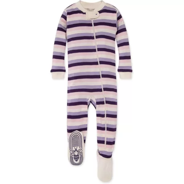 Burt's Bees Baby Girls Pajamas, Zip Front Non-slip Footed Pjs, 100% Organic Cotton and Toddler Sleepers