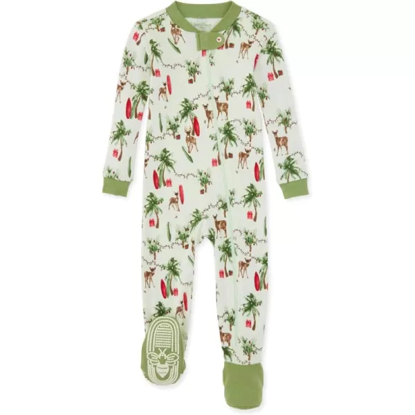 Burt's Bees Baby Girls Pajamas, Zip Front Non-slip Footed Pjs, 100% Organic Cotton and Toddler Sleepers