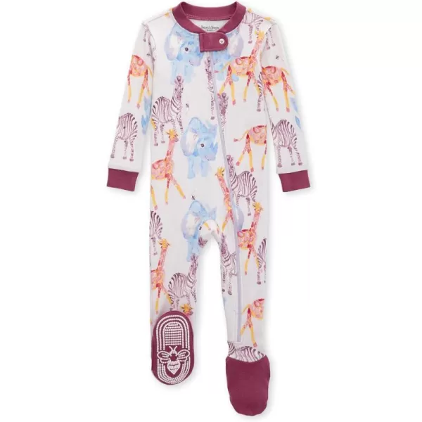 Burt's Bees Baby Girls Pajamas, Zip Front Non-slip Footed Pjs, 100% Organic Cotton and Toddler Sleepers