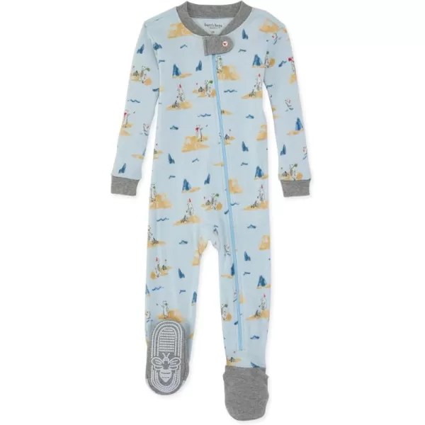 Burt's Bees Baby Girls Pajamas, Zip Front Non-slip Footed Pjs, 100% Organic Cotton and Toddler Sleepers