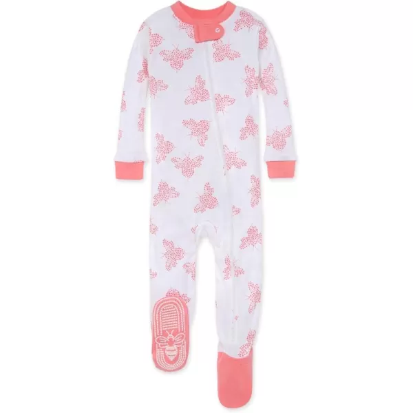 Burt's Bees Baby Girls Pajamas, Zip Front Non-slip Footed Pjs, 100% Organic Cotton and Toddler Sleepers