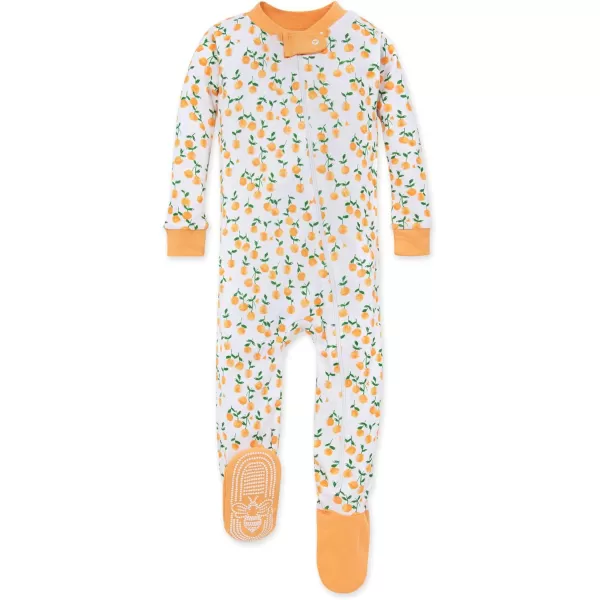 Burt's Bees Baby baby-girls Zip-up Footed Sleeper Pj &amp; Set of Bibs Gift Bundle, 100% Organic Cotton