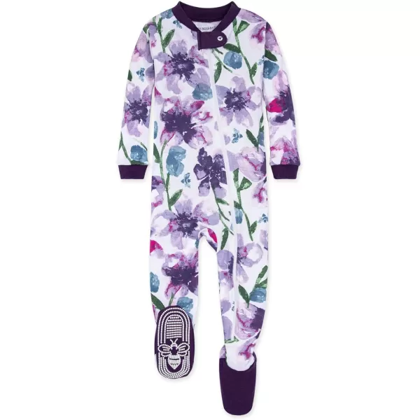 Burt's Bees Baby baby-girls Zip-up Footed Sleeper Pj &amp; Set of Bibs Gift Bundle, 100% Organic Cotton