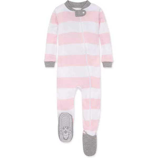 Burt's Bees Baby baby-girls Zip-up Footed Sleeper Pj &amp; Set of Bibs Gift Bundle, 100% Organic Cotton