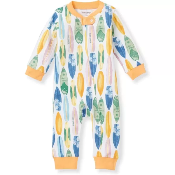 Burt's Bees Baby baby-boys Sleep and Play Pjs, 100% Organic Cotton One-piece Zip Front Romper Jumpsuit Pajamas