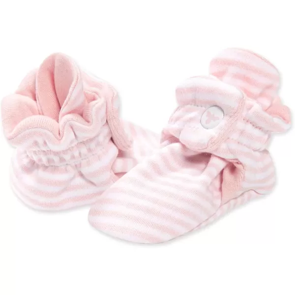 imageBurts Bees Baby Booties Organic Cotton Adjustable Infant SockBlossom Stripe