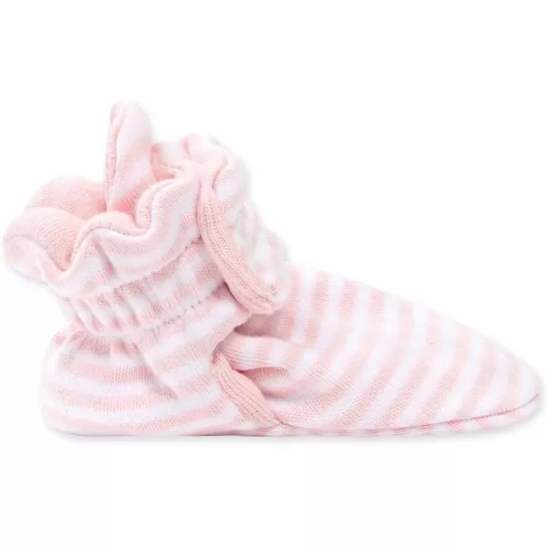 imageBurts Bees Baby Booties Organic Cotton Adjustable Infant SockBlossom Stripe