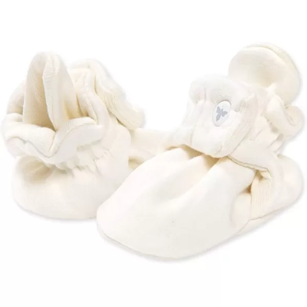 imageBurts Bees Baby Booties Organic Cotton Adjustable Infant SockEggshell White