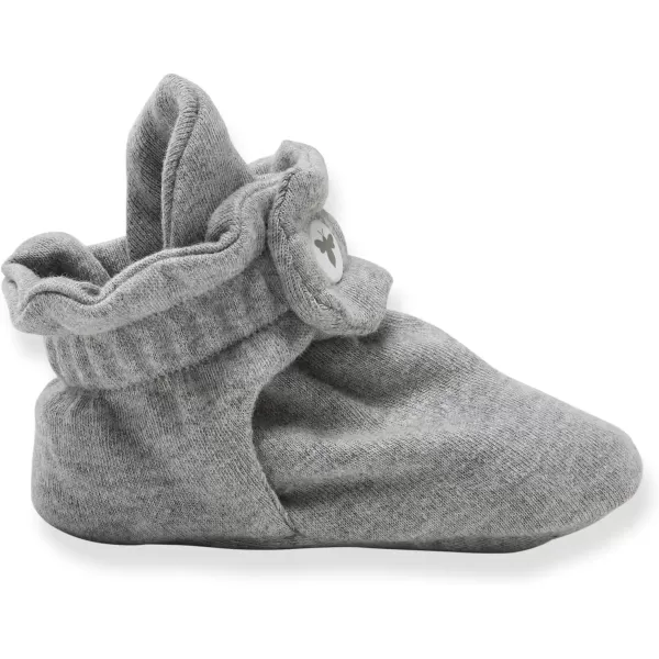 imageBurts Bees Baby Booties Organic Cotton Adjustable Infant SockHeather Grey