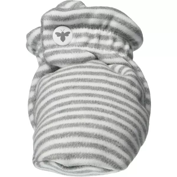 imageBurts Bees Baby Booties Organic Cotton Adjustable Infant SockHeather Grey Stripe