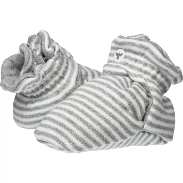 imageBurts Bees Baby Booties Organic Cotton Adjustable Infant SockHeather Grey Stripe