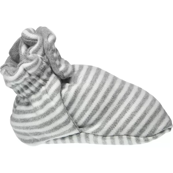 imageBurts Bees Baby Booties Organic Cotton Adjustable Infant SockHeather Grey Stripe