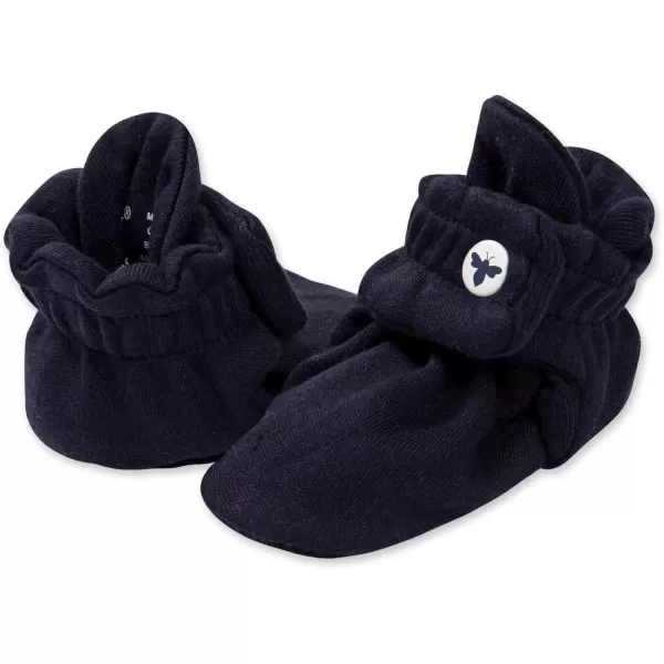 imageBurts Bees Baby Booties Organic Cotton Adjustable Infant SockNavy Blue