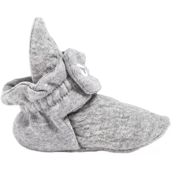 imageBurts Bees Baby Booties Organic Cotton Adjustable Infant SockQuilted Heather Grey