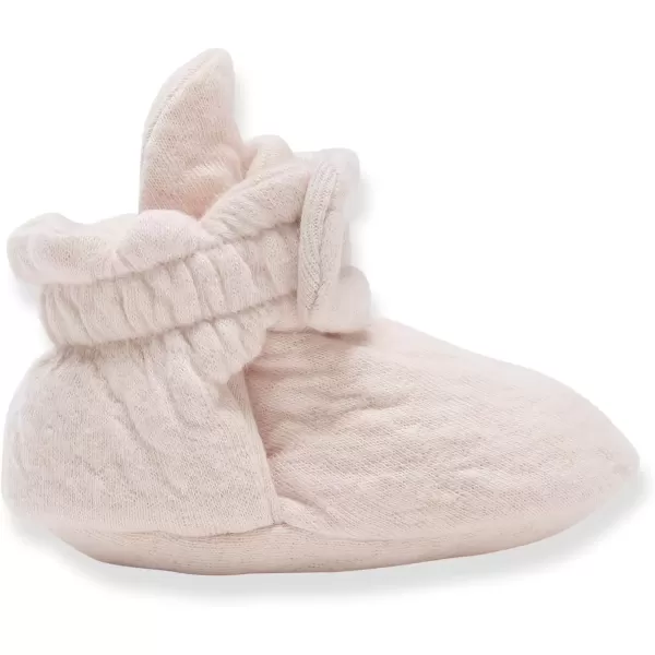 imageBurts Bees Baby Booties Organic Cotton Adjustable Infant SockQuilted Pastel Pink