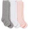 imageBurts Bees Baby Baby Girls Set of 3 Cable Knit Kneehigh Organic Cotton Stockings SocksMulti