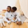 imageBurts Bees Baby Boys 2Piece Long Sleeve Tee and Pants Organic Cotton Pajama SetBlue Golden Bee