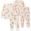 imageBurts Bees Baby Boys 2Piece Long Sleeve Tee and Pants Organic Cotton Pajama SetEggs  Coffee