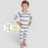 imageBurts Bees Baby Boys 2Piece Long Sleeve Tee and Pants Organic Cotton Pajama SetHeather Grey Rugby Stripe