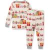 imageBurts Bees Baby Boys 2Piece Long Sleeve Tee and Pants Organic Cotton Pajama SetHoliday Train