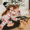 imageBurts Bees Baby Boys 2Piece Long Sleeve Tee and Pants Organic Cotton Pajama SetHoliday Train