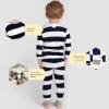 imageBurts Bees Baby Boys 2Piece Long Sleeve Tee and Pants Organic Cotton Pajama SetMidnight Rugby Stripe
