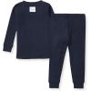 imageBurts Bees Baby Boys 2Piece Long Sleeve Tee and Pants Organic Cotton Pajama SetMidnight Solid Rib