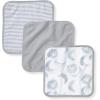 imageBurts Bees Baby Infant Washcloths 100 Organic Cotton Soft and Super Absorbent Knit Terry Wash Cloth  3 Pack SetLight Blue Hello Moon