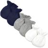 imageBurts Bees Baby Baby Girls Mittens NoScratch Mitts 100 Organic Cotton Set of 3Midnight