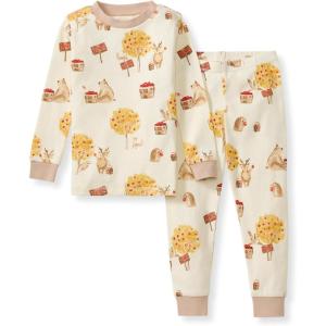 imageBurts Bees Baby Boys 2Piece Long Sleeve Tee and Pants Organic Cotton Pajama SetApple Season