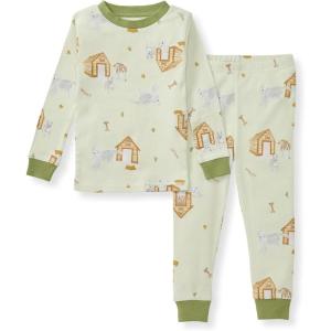 imageBurts Bees Baby Boys 2Piece Long Sleeve Tee and Pants Organic Cotton Pajama SetDog House