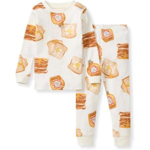 imageBurts Bees Baby Boys 2Piece Long Sleeve Tee and Pants Organic Cotton Pajama SetFrench Toast