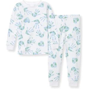 imageBurts Bees Baby Boys 2Piece Long Sleeve Tee and Pants Organic Cotton Pajama SetHappy Earth Hands